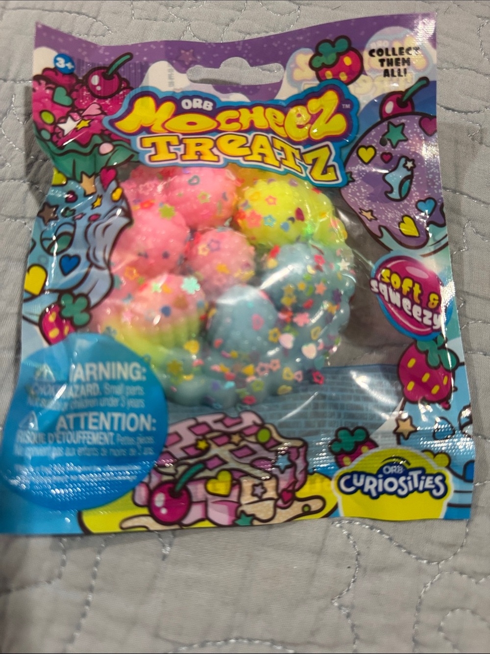 Mosheez Treatz Soft Squeezy Kids Toy - Pink, Yellow, Blue